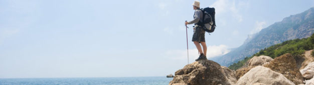 Hiking on beach