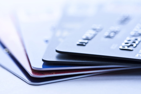 Credit cards on desk