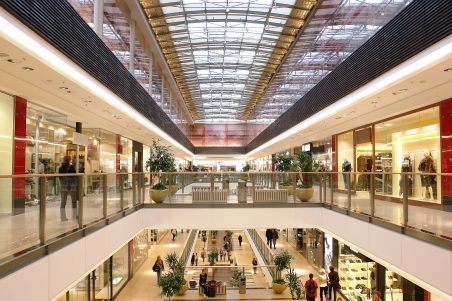 Inside a shopping mall