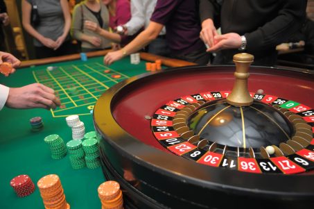 Gamblers playing roulette