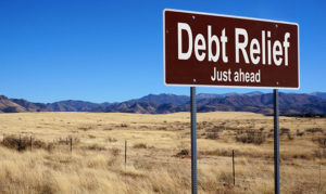 Debt relief sign