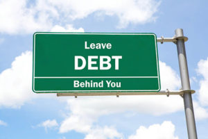 Leave debt behind you sign