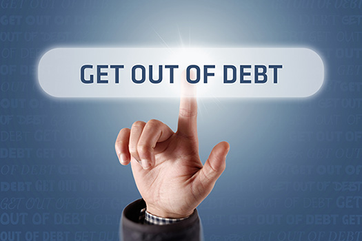 Get out of debt sign