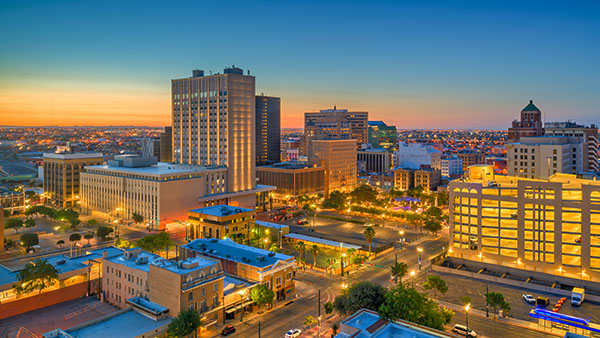 Horizonte del centro de El Paso, Texas