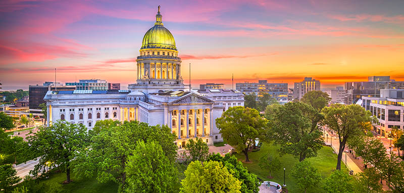 Edificio del Capitolio en Madison, Wisconsin