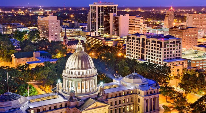 Edificio del Capitolio en Jacksonville, Mississippi