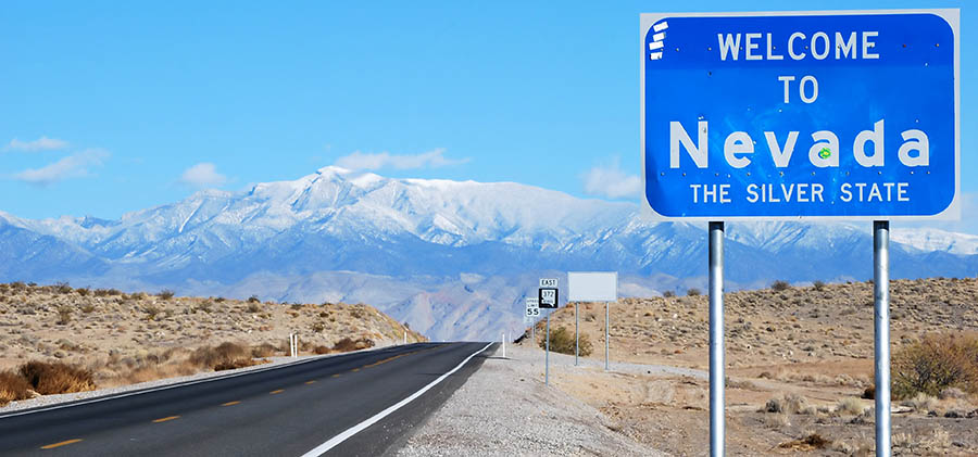 Welcome to Nevada road sign