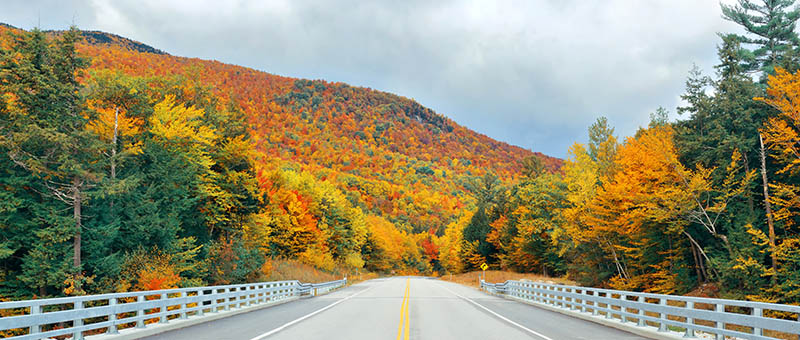 View from the highway in White Mountain, New Hampshire