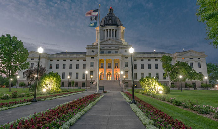 South Dakota capital building in the city of Pierre